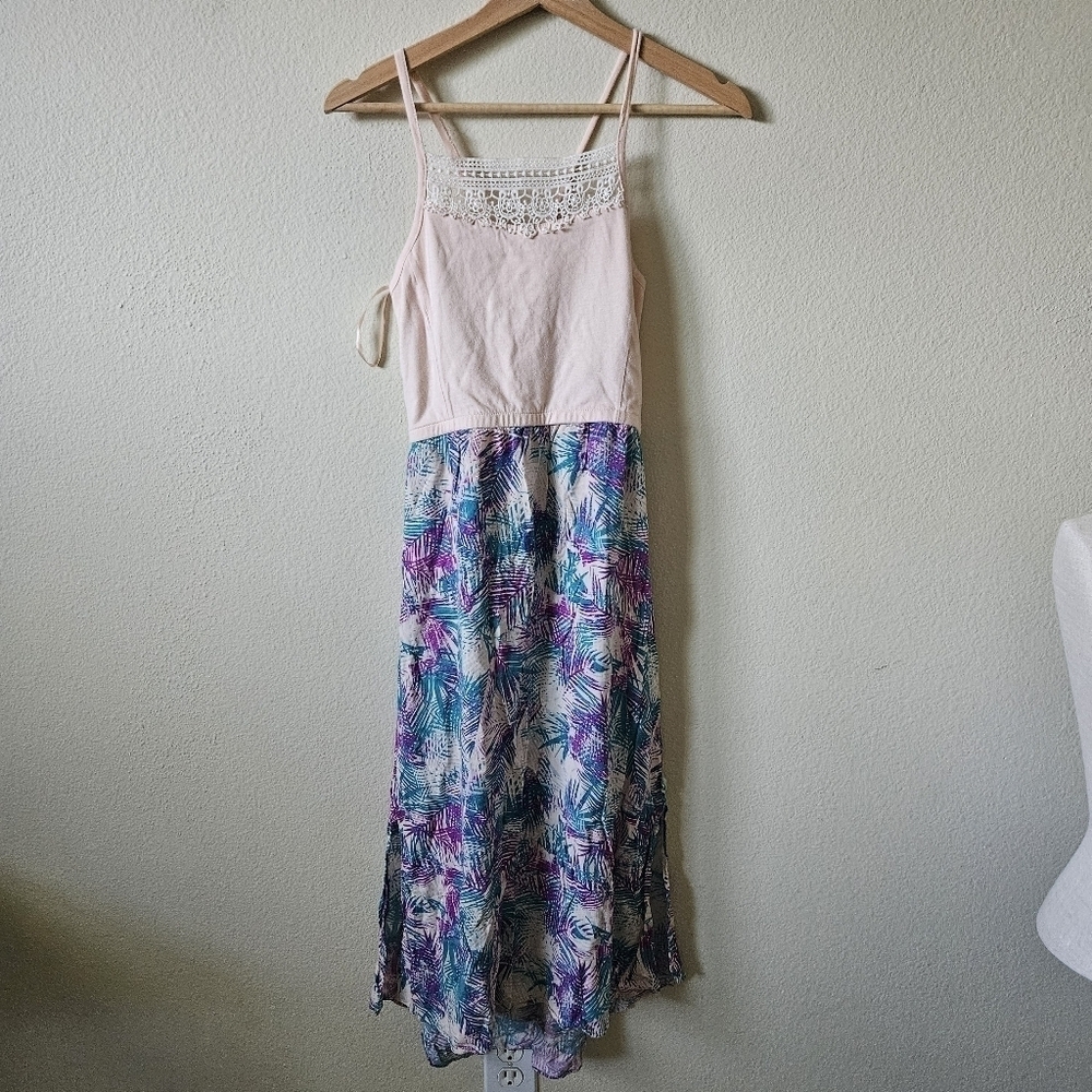 Roxy Light Pink Maxi Dress with Spaghetti Straps Big Kid Large (16)